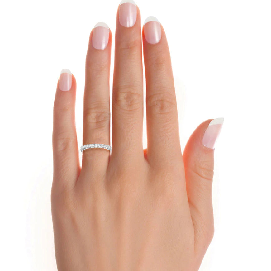 1.20 Ct Round Cut Prong Setting Diamond Wedding Band Eternity Wedding Rings