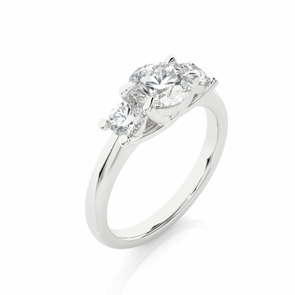 1.42 Ct Wt Lab Created Diamond 3 Stone Engagement Ring Three Stone Engagement Rings