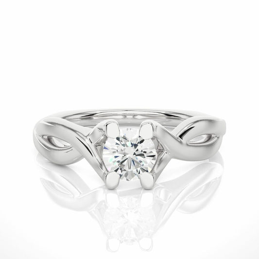 Twisted Solitaire Lab Grown Diamond Engagement Ring