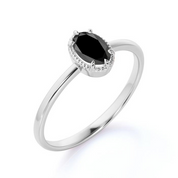 Unique 2 Carat Design Oval Cut Black Diamond Solitaire Engagement Ring Black Diamond Engagement Ring