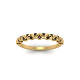 Round Cut Unique Vintage Black Diamond Wedding Band