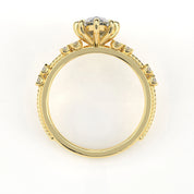 Metal View Of 2.18ct Marquise Lab Diamond Ring with Accent Stones