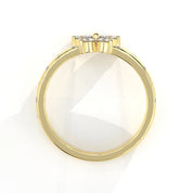 Metal View Of 0.54 Ct Butterfly Marquise Diamond Promise Ring with Pavé Accent Band