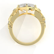 Metal view Of 2.88ct Kite Shape Halo Lab Created Diamond Engagement Ring