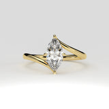 1 Ct Marquise Cut Diamond Promise Ring with Modern Open Band