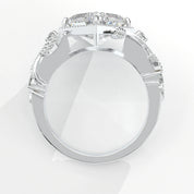 Metal View Of 2.88ct Kite Shape Halo Lab Created Diamond Engagement Ring