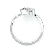 Metal View Of 1.92ct Pear Shape Lab Grown Diamond Bypass Ring with Curved Split Band