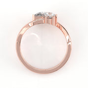 Metal View Of 1.92ct Pear Shape Lab Grown Diamond Bypass Ring with Curved Split Band