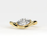 1 Ct Marquise Cut Diamond Solitaire Ring with Curved Band Design