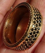 Black diamond eternity wedding band with 14k rose gold -Custom order