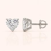 Luxury Heart Diamond Stud Earrings by Size & Setting