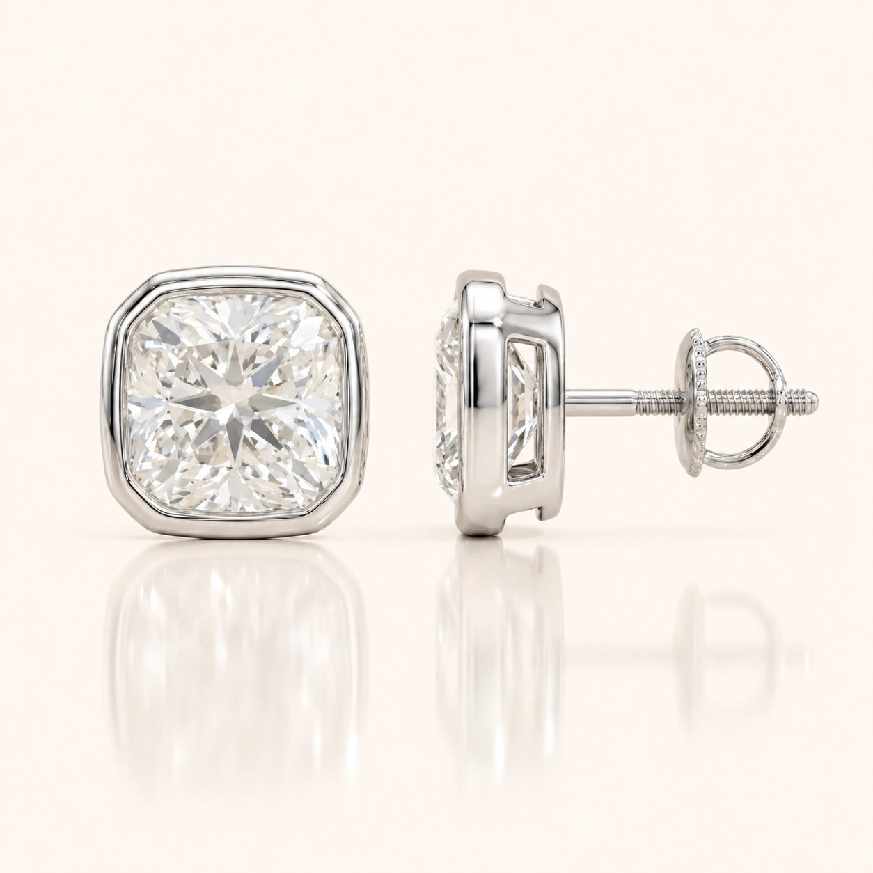 0.50 CT to 5 CT Cushion Cut Diamond Earrings