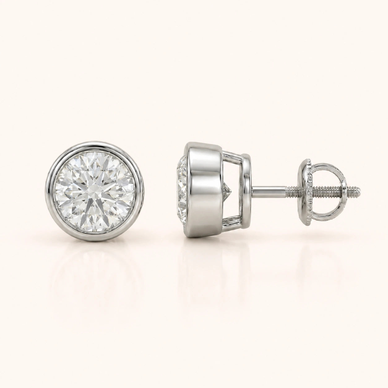 0.50 Ct to 5 Carat Round Stud Earrings in Multiple Settings