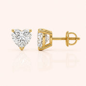 Luxury Heart Diamond Stud Earrings by Size & Setting