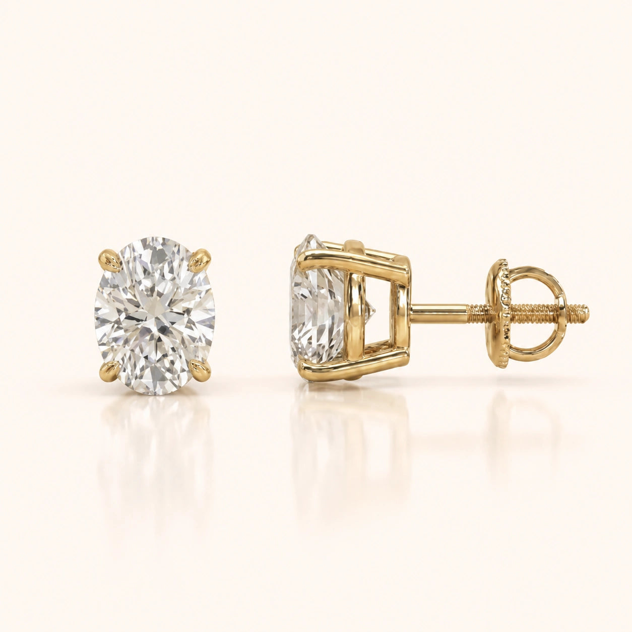 Oval Diamond Earrings in Multiple Settings & Carat