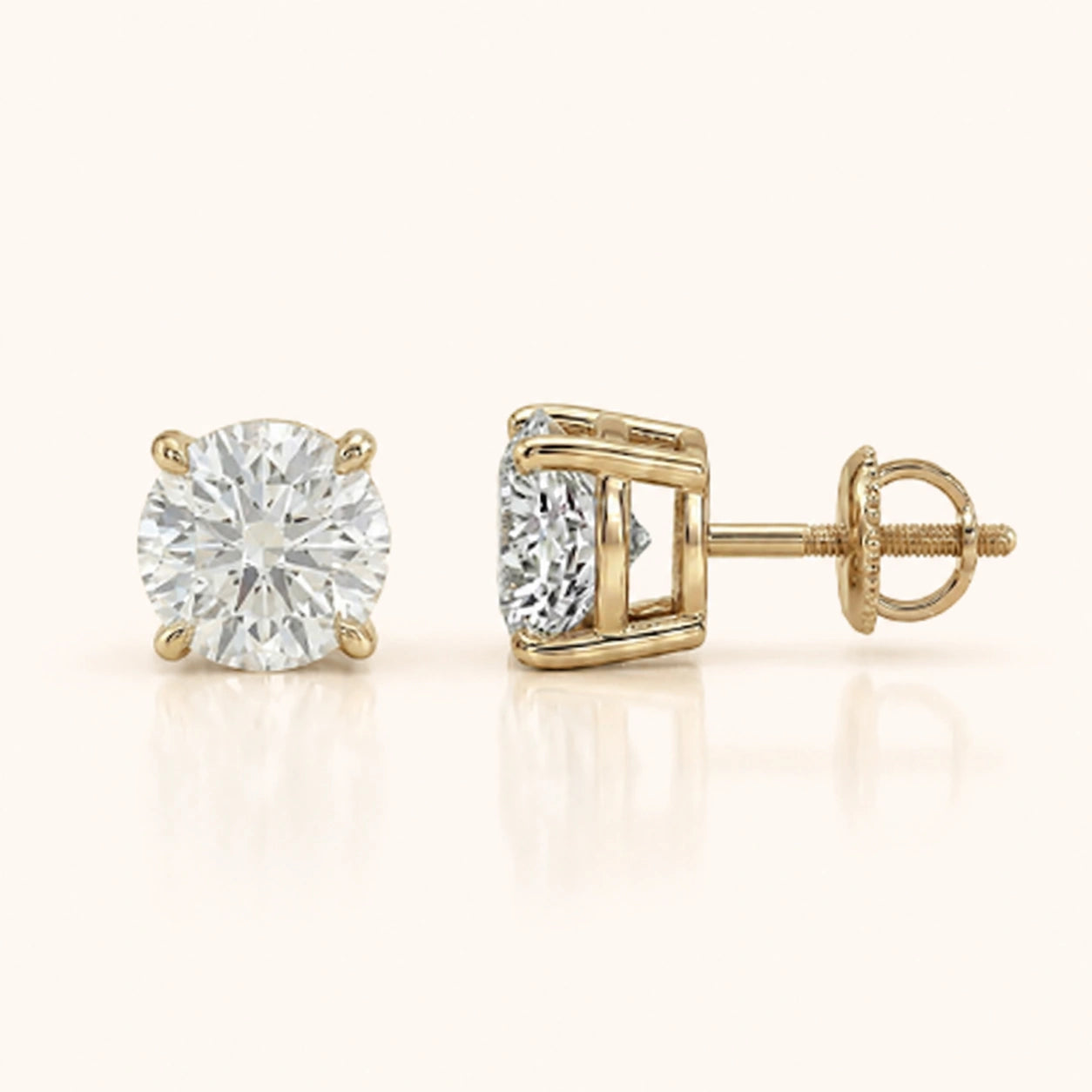 0.50 Ct to 5 Carat Round Stud Earrings in Multiple Settings