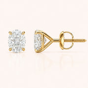 Oval Diamond Earrings in Multiple Settings & Carat