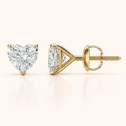 0.50 Ct to 5 Carat Heart Diamond Earrings in Multiple Settings
