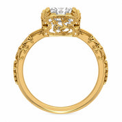 Metal View Of 2.5 Ct Emerald Cut Diamond Solitaire Engagement Ring with 4-Prong Setting