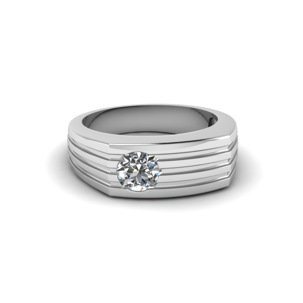 0.56 Ct Round Shape Solitaire Diamond Wedding Rings Men's Wedding Rings
