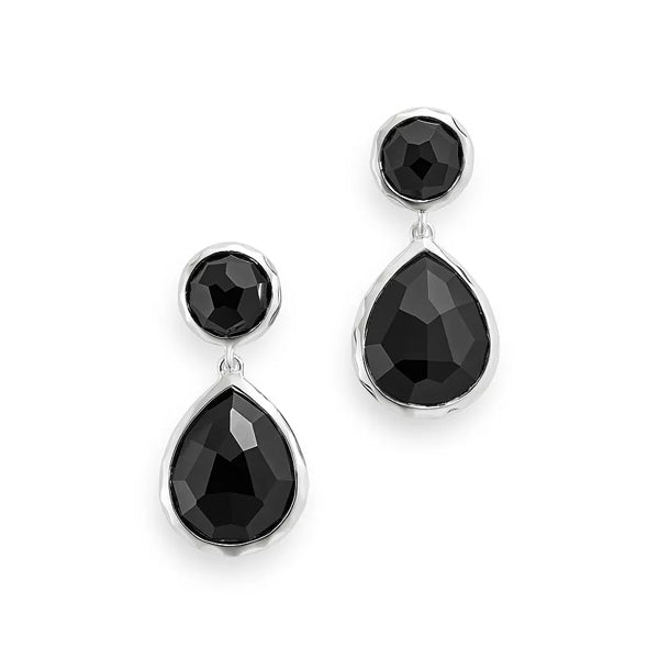 15 Carat Pear Shape Black Diamond Drop Earrings