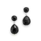 15 Carat Pear Shape Black Diamond Drop Earrings