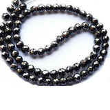 32 Inch Faceted Black Diamond Beads