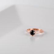 1.25 Ct Round Cut Diamond Solitaire Black Diamond Ring Black Diamond Engagement Ring