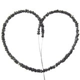 18 Inch Black Raw Diamond Beads Strand