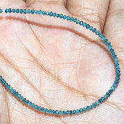 24 Inch Faceted Blue Diamond Beads