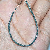 28 Inch Faceted Blue Color Diamond Beads necklace