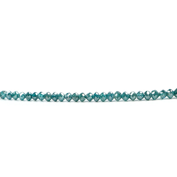 20 Inch Blue Color Diamond Faceted Beads