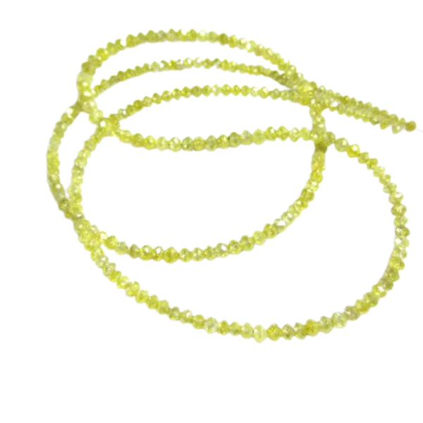 24 Inch Faceted Yellow Diamond Beads Necklace