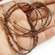 28 Ct Faceted Brown Diamond Beads Strand