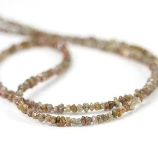 20 Inch Brown Uncut Diamond Beads Strand