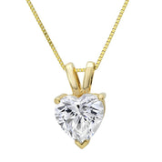 1 Carat Heart Shaped Solitaire Prong Setting Diamond Pendant Lab diamond
