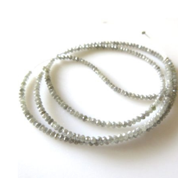7 Inch Gray Diamond Beads Bracelet Strand