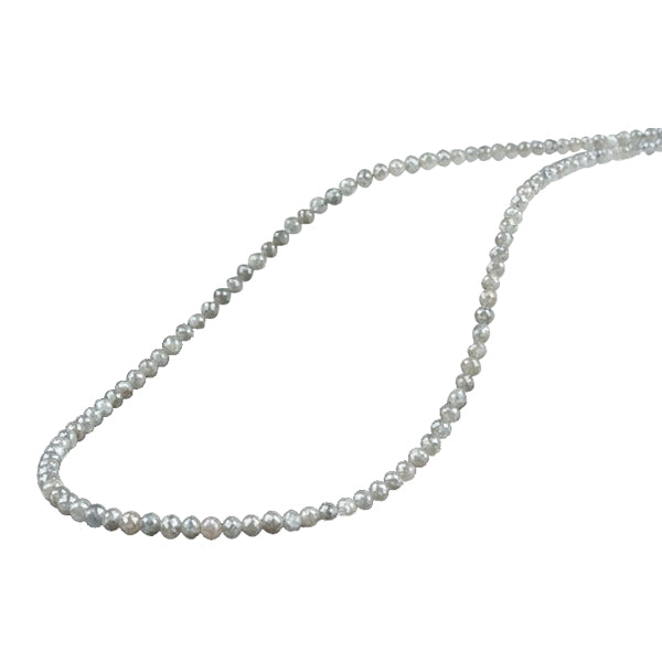 28 Inch Faceted Gray Diamond Beads