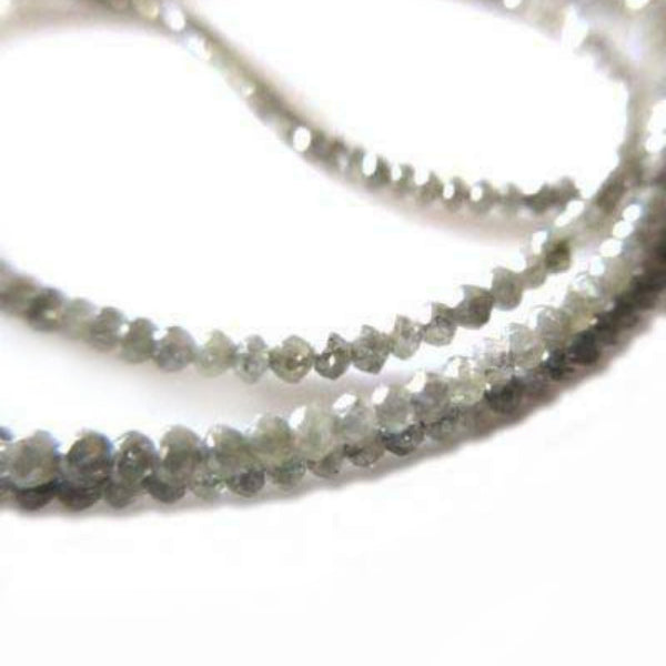 32 Inch Gray Faceted Diamond Beads Necklace