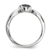 0.10 Ct Round Cut Heart Shaped Pave Set Black Diamond Ring Black Diamond Engagement Ring