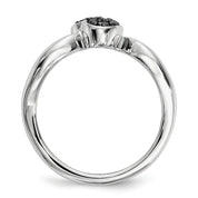 0.10 Ct Round Cut Heart Shaped Pave Set Black Diamond Ring Black Diamond Engagement Ring