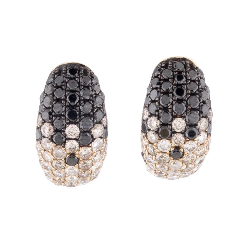 1.32 Carat Huggie Black Diamond Earrings for Women Black Diamond Earrings