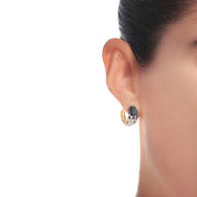 1.32 Carat Huggie Black Diamond Earrings for Women