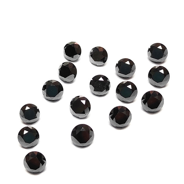 1 Carat Round Cut Natural Black Diamond Lot