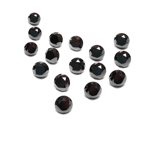 1 Carat Round Cut Natural Black Diamond Lot