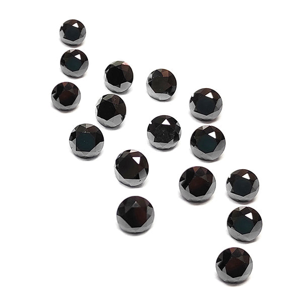 1 Carat Round Cut Natural Black Diamond Lot