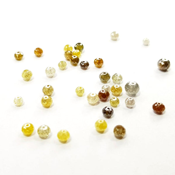 3 Carat Mixed Color Faceted Diamond Beads Lot