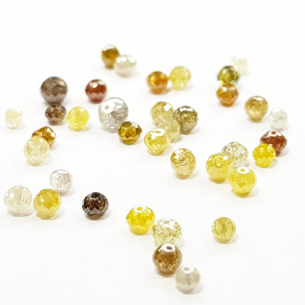 3 Carat Mixed Color Faceted Diamond Beads Lot