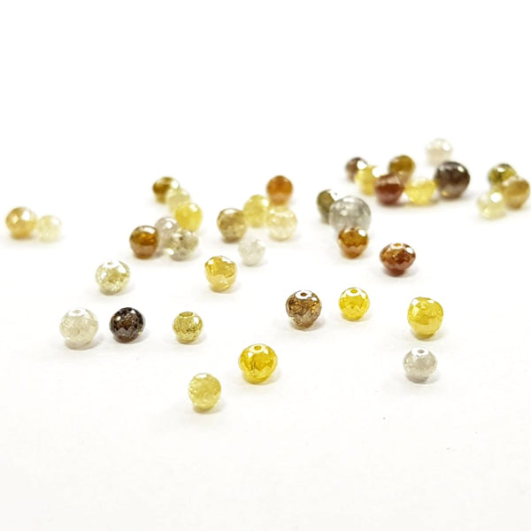 3 Carat Mixed Color Faceted Diamond Beads Lot