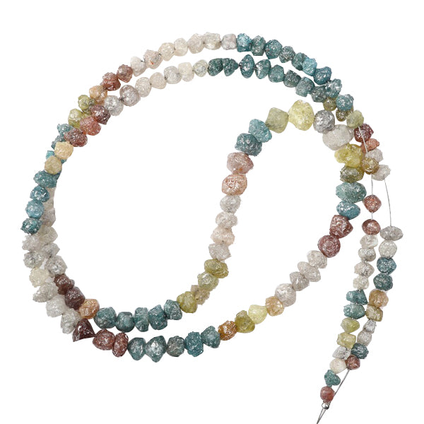 7 Inch Mixed Color Raw Diamond Beads
